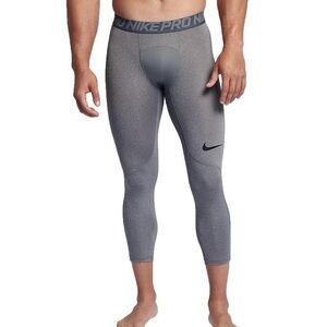 NWOT Men’s Large Nike Pro Dri Fit Combat Compression Grey 3/4 Training Tights